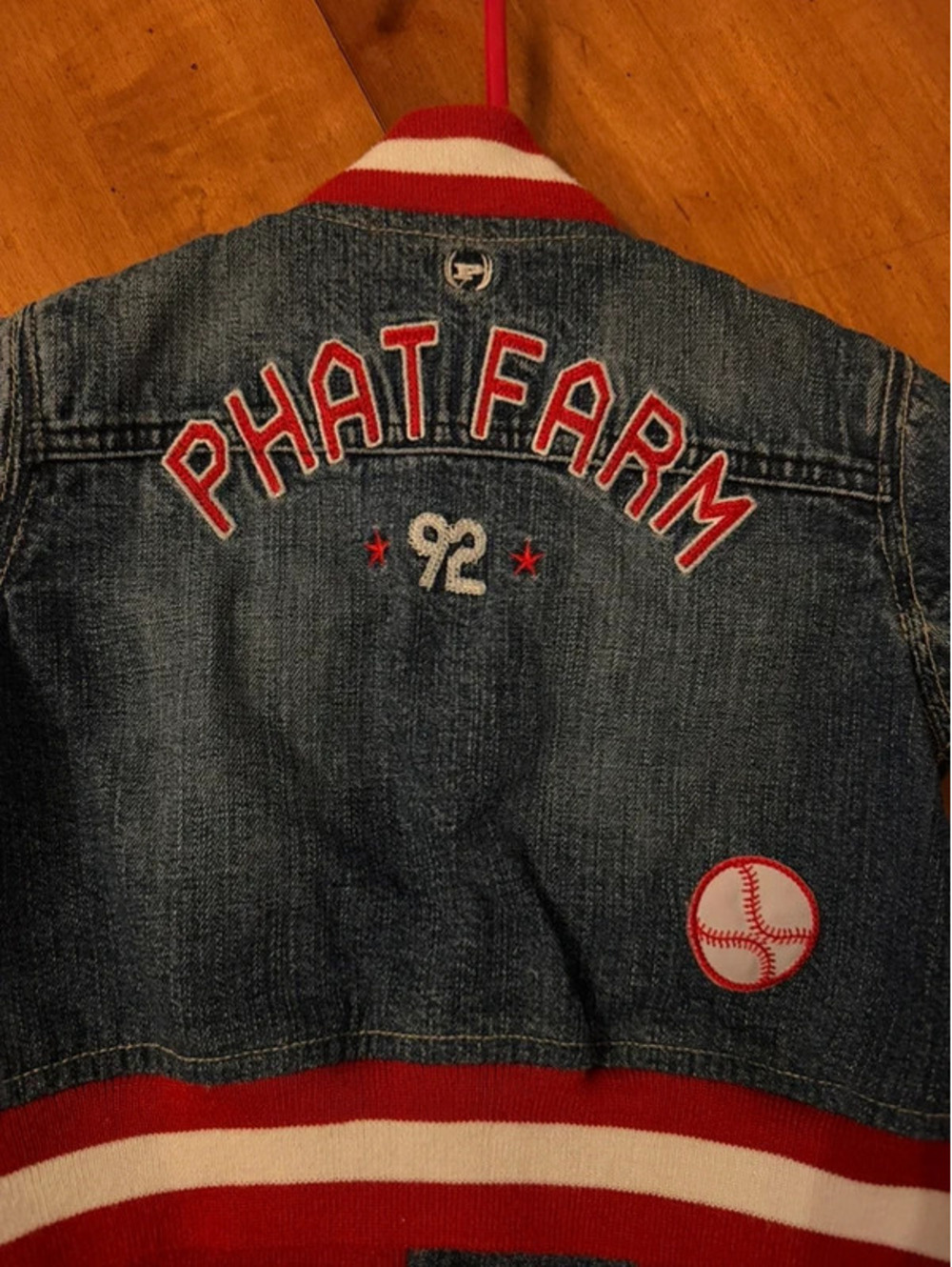 Phat Farm Baby Denim Varsity Jacket 3-12M Y2K